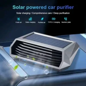 Solar Car Air Purifier Auto Air Cleaner Vibration Sensor Automatic Freshener