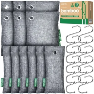 12 Packs Activated Charcoal Air Purifying Bags - Odor Eliminator for Home & Car