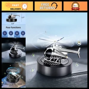 Stylish Solar Car Diffuser - Quiet Auto-Rotating Air Purifier for Men & Military